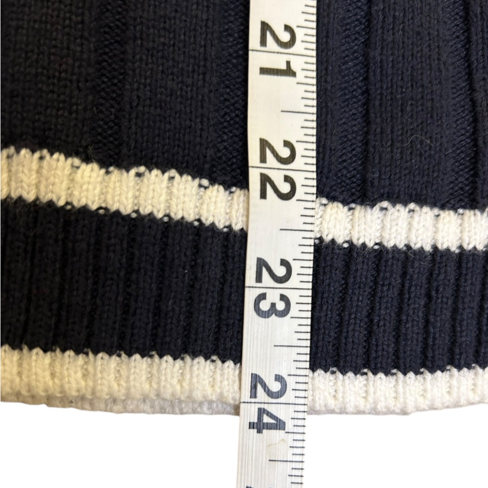 FAHERTY Game Set Ribbed Knit Cardigan Navy Sz Lg Cashmere Organic Cotton‎ - Picture 9 of 11